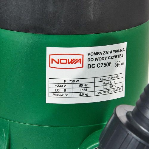 Насос погружной дренажный для чистой воды NOWA DC C750f