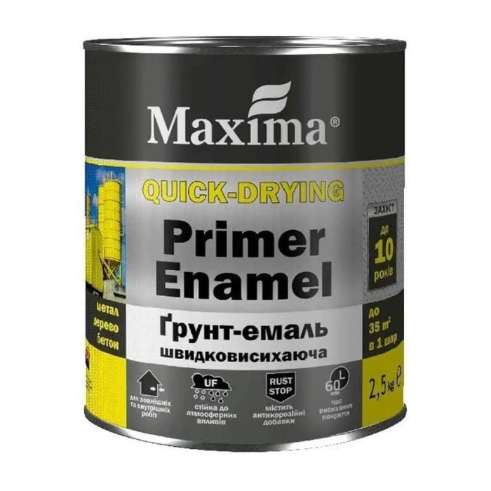 Грунт-емаль швидковисихаюча, графіт матова, ТМ «Maxima» - 2,5 кг
