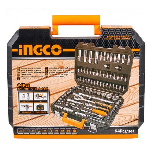 Набор головок торцевых 1/4" и 1/2" 94 предмета INGCO INDUSTRIAL 94 предмета