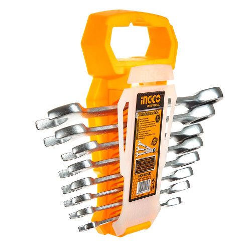 Набор комбинированных храповых гаечных ключей 8–19 мм. INGCO INDUSTRIAL