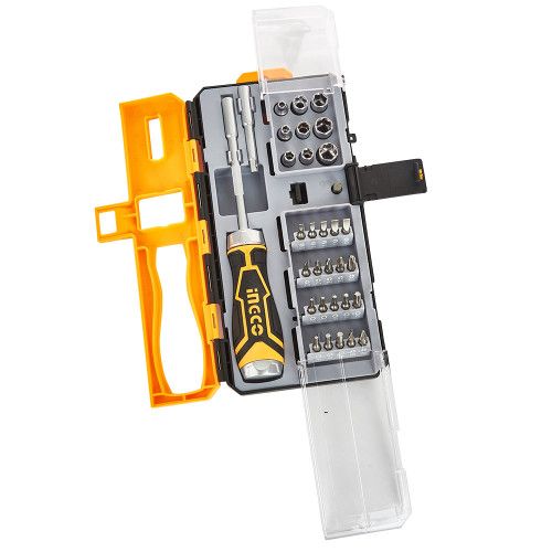 Отвертка с набором насадок и головок 33 шт.