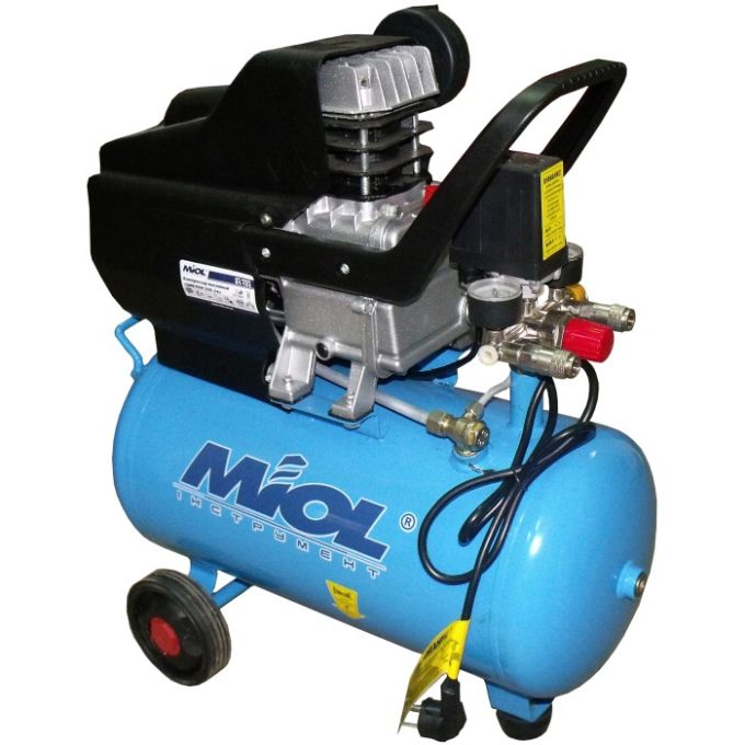 Miol Компрессор Циклон Miol 206-24 (24 л. 206 л\мин. шланг, фильтр, ремкомплект)