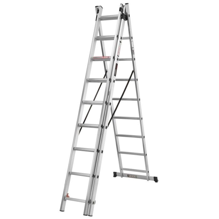 Лестница алюминиевая 3-х секционная LADDER STANDARD (3х9 ступенек) (190-9309)