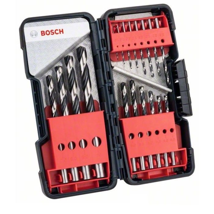 Набор сверл по металлу (18шт), 1-10 мм, HSSPointTeQ, Bosch