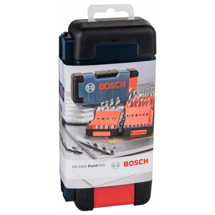 Набор сверл по металлу (18шт), 1-10 мм, HSSPointTeQ, Bosch