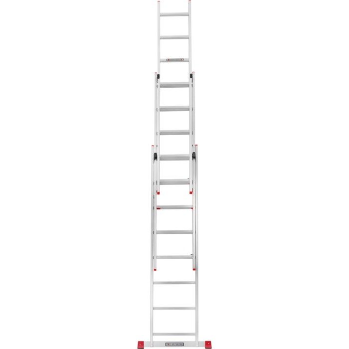 Драбина алюмінієва 3-х секційна Квітка PRO (3х8 сходинок) (110-9308)