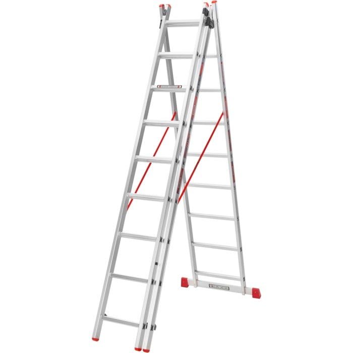 Драбина алюмінієва 3-х секційна Квітка PRO (3х9 сходинок) (110-9309)