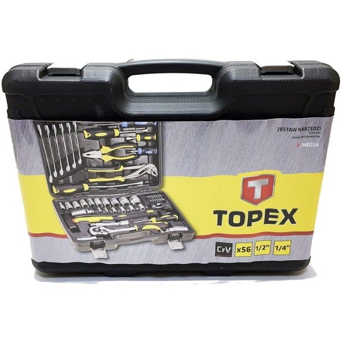 Универсальный набор инструментов Topex (56 предметов) (38D224)
