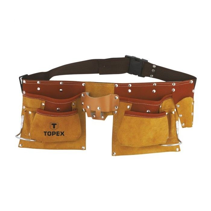 Пояс монтажный кожаный Topex (11 карманов) (79R405)
