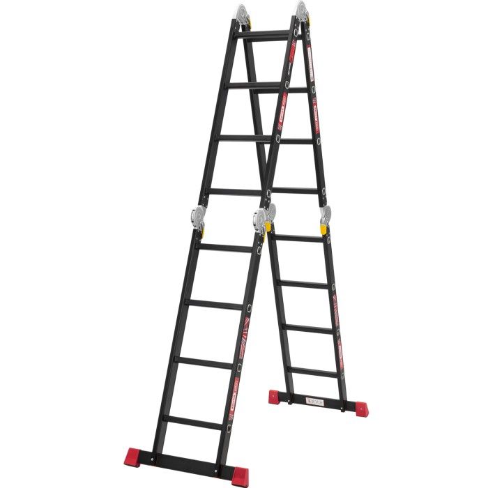 Драбина-трансформер алюмінієва Квітка PRO HD BLACK (4х4 сходинки) (110-9040)
