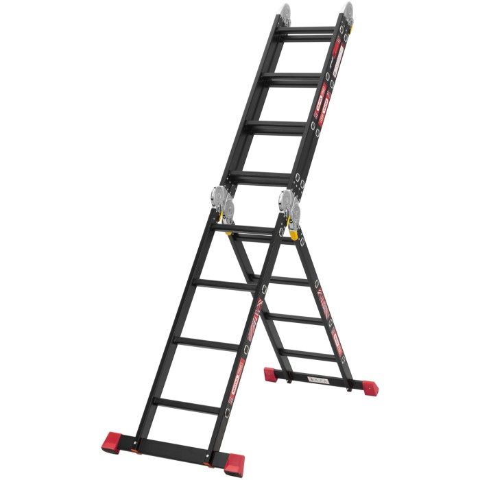 Драбина-трансформер алюмінієва Квітка PRO HD BLACK (4х4 сходинки) (110-9040)