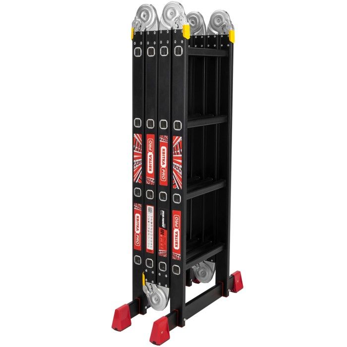 Драбина-трансформер алюмінієва Квітка PRO HD BLACK (4х4 сходинки) (110-9040)