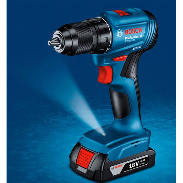 Акумуляторний шуруповерт Bosch GSB 185-LI Professional (18 В, 2х2 А*год, 50 Н*м) (06019K3100)