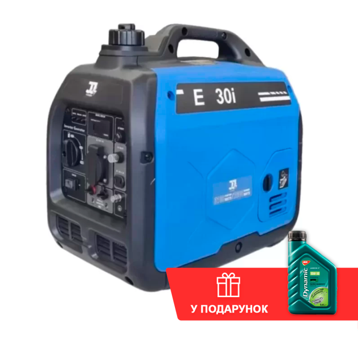 Інверторний бензиновий генератор JJ POWER E30i + олива (3.1 кВт)