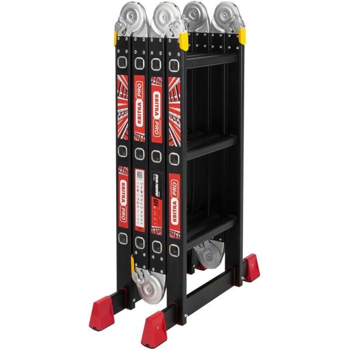 Драбина-трансформер алюмінієва Квітка PRO HD BLACK (4х3 сходинки) (110-9039)