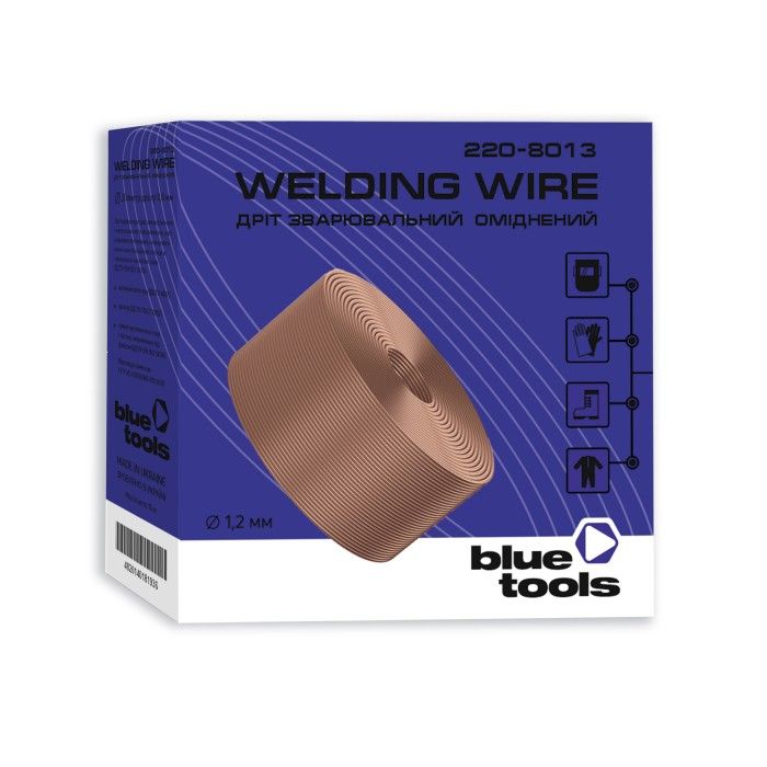 Обміднений зварювальний дріт BLUETOOLS ER70S-6 (СВ08Г2С) (1.2 мм, 15 кг) (220-8013)