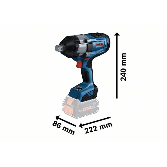 Акумуляторний ударний гайковерт Bosch GDS 18V-1050 H (2х18 В, 8 А*год) (06019J8502)
