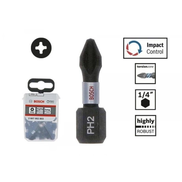 Бита Bosch Impact Control PH2x25 мм (2607002803)