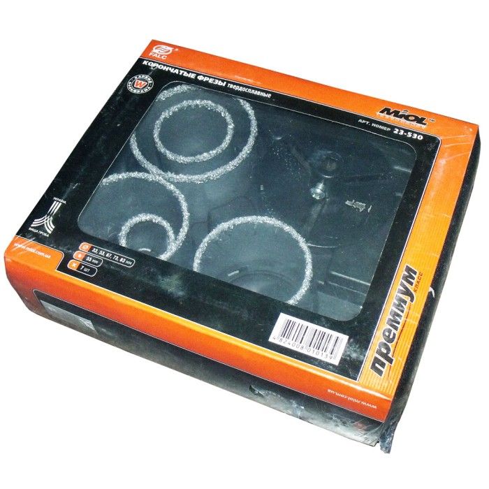 Набор коронок с вольфрамовым напылением (7 шт.) (33, 53, 67, 83) Premium в кейсе Falc