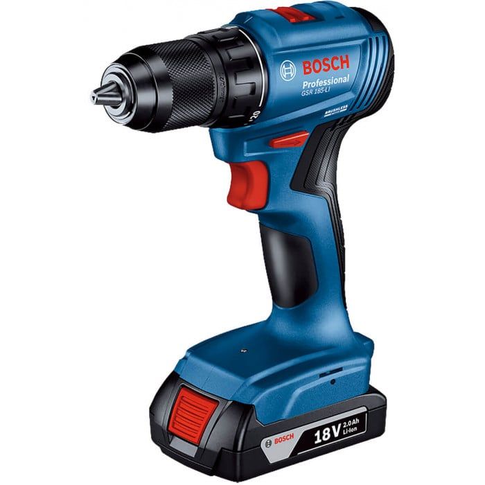 Аккумуляторная дрель-шуруповерт Bosch GSR 185-LI Professional (18 В, 2х2 А*ч, 50 Н*м) (06019K3000)