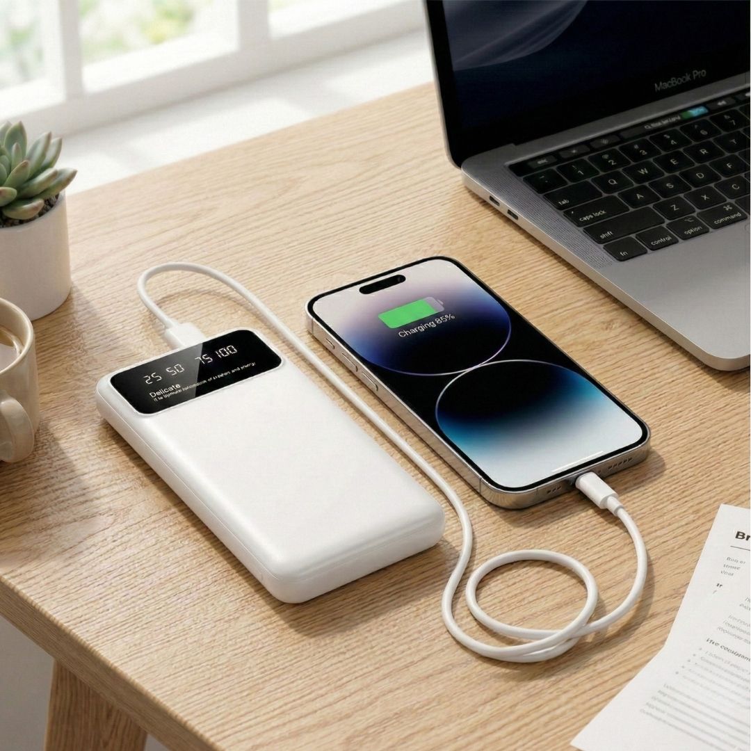 Портативний акумулятор Oarmio-21 10000 мАг із вбудованим дротом