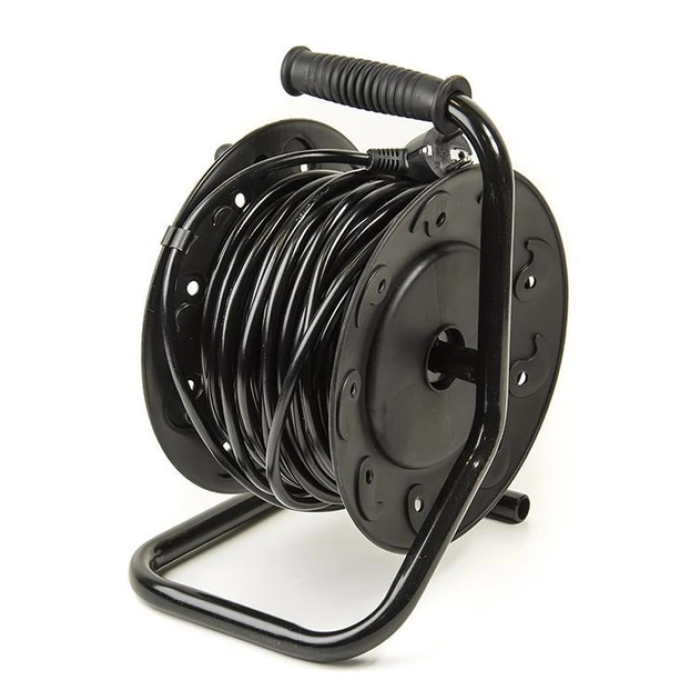 Морозостійкий подовжувач на котушці PowerPlant (-20°С, 20 м, 4 розетки) (PPRA10M20S4L)