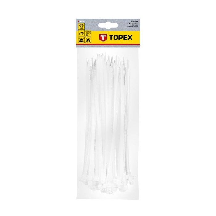 Стяжки Top Tools (4.8х200 мм, 75 шт.) (44E977)