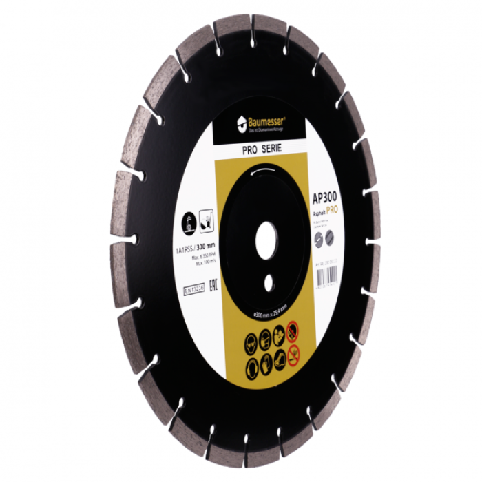 Алмазний відрізний диск по бетону Baumesser 1A1RSS/C3-H (300x3.0/2.0x10x25.4-22 F4 Asphalt Pro) (943