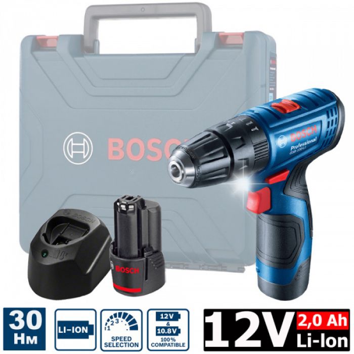 Дрель-шуруповерт аккумуляторная Bosch GSB 120-LI Professional (12 В, 2 А*ч) (06019G8100)