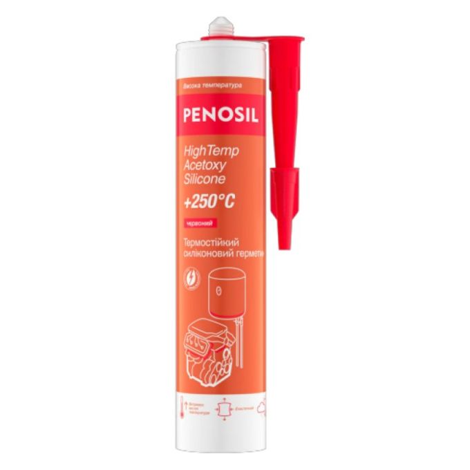 Герметик силиконовый Penosil HighTemp Acetoxy Silicone 250°C (310 мл, красный) (H4836)