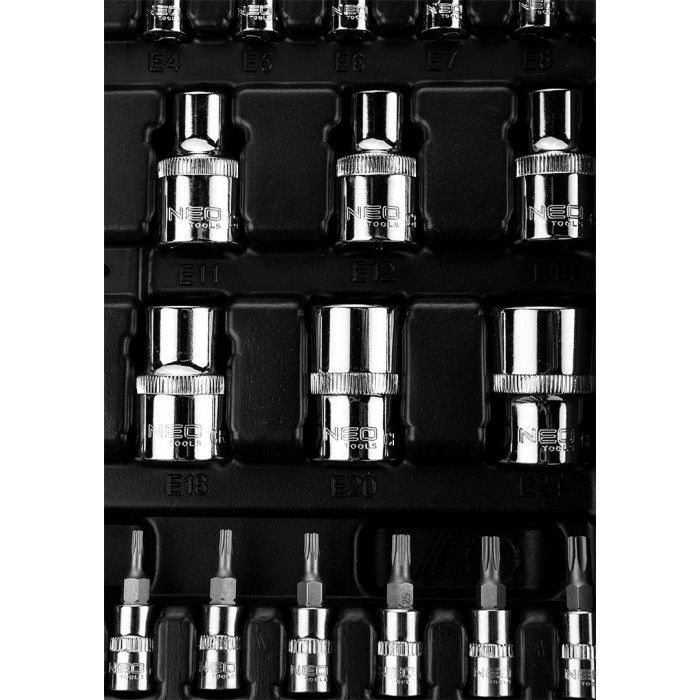Набор сменных головок NEO Tools (1/2", 1/4", 110 шт.) (10-066)