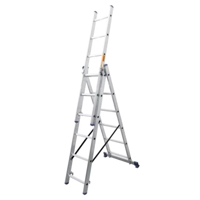 Лестница алюминиевая 3-х секционная BLUETOOLS Expert (3х12 ступеней) (160-9029)