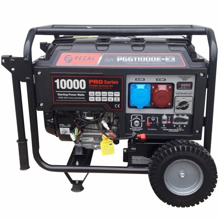 Бензиновый генератор PEZAL PGG11000E-E3 + масло (8.5 кВт, ~3ф, 400 В)