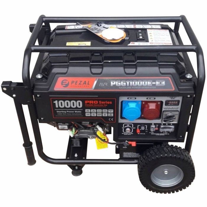 Бензиновый генератор PEZAL PGG11000E-E3 + масло (8.5 кВт, ~3ф, 400 В)