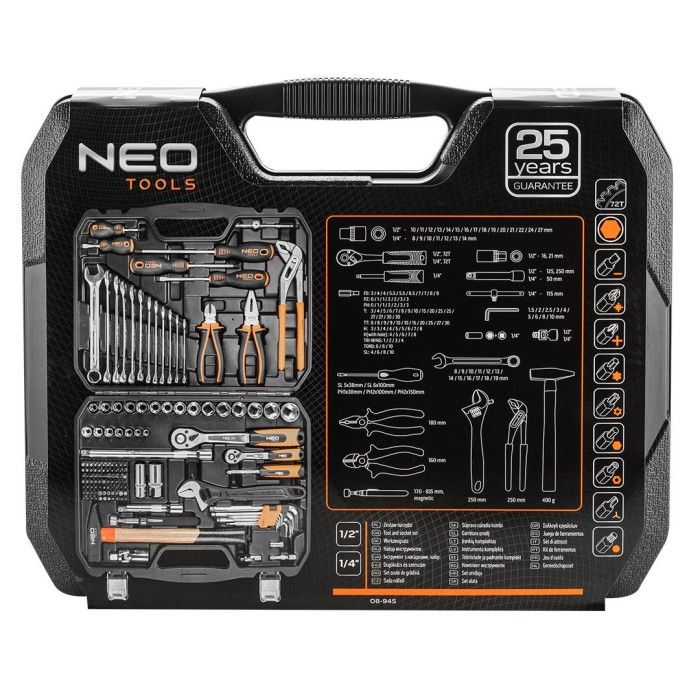 Универсальный набор инструментов NEO Tools (143 предмета) (08-945)