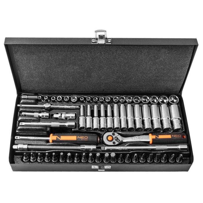 Набор головок торцевых NEO Tools (1/4", 63 шт.) (10-008)