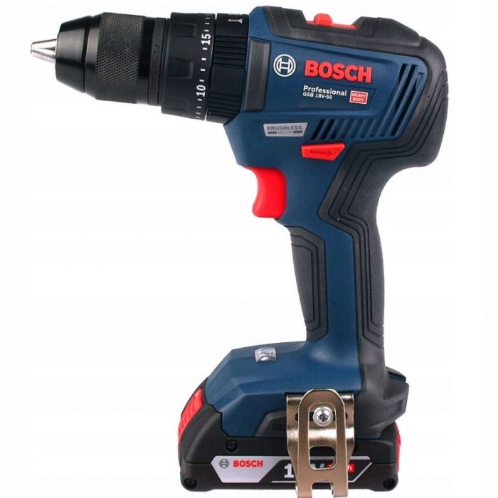 Акумуляторний ударний шуруповерт Bosch GSB 18V-50 (18 В, 2х2 А*год, 50 Н*м) (06019H5100)