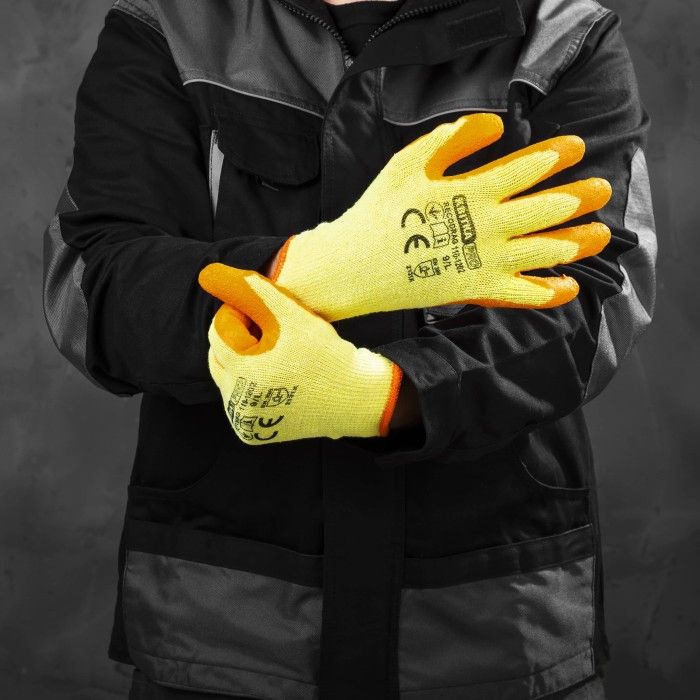 Перчатки трикотажные с латексным покрытием ЦВЕТОК PRO Recodrag Expert (12 пар, XL) (110-1202-10)