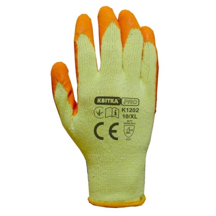 Перчатки трикотажные с латексным покрытием ЦВЕТОК PRO Recodrag Expert (12 пар, XL) (110-1202-10)