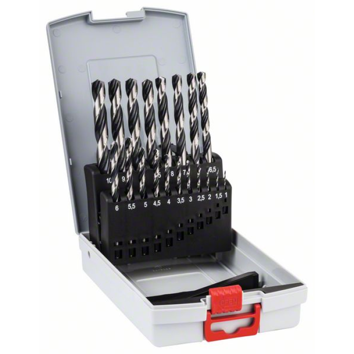 Набір свердл по металу (19шт), 1-10 мм, HSS PointTeQ