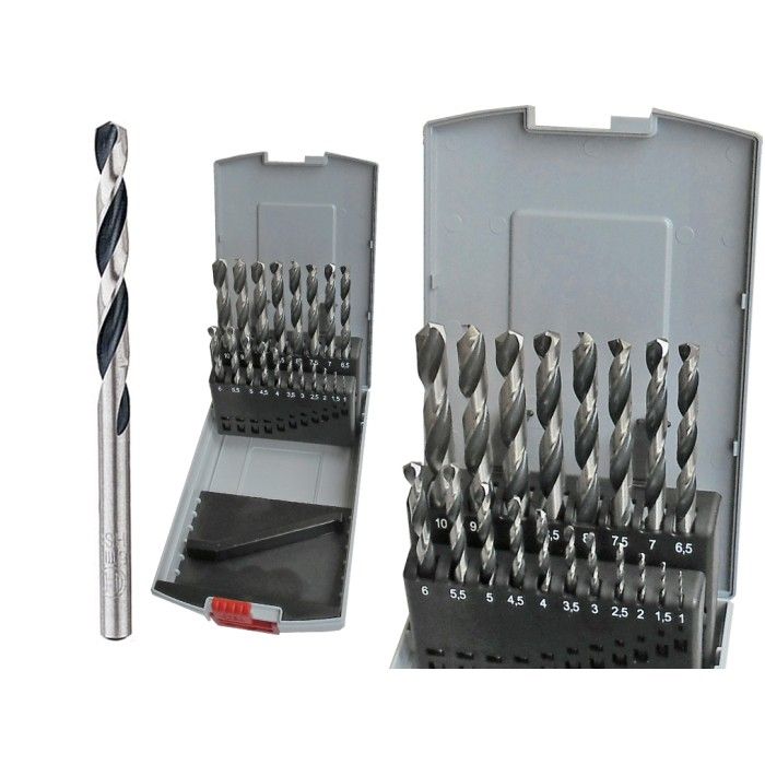 Набір свердл по металу (19шт), 1-10 мм, HSS PointTeQ