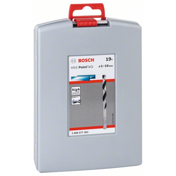 Набір свердл по металу (19шт), 1-10 мм, HSS PointTeQ