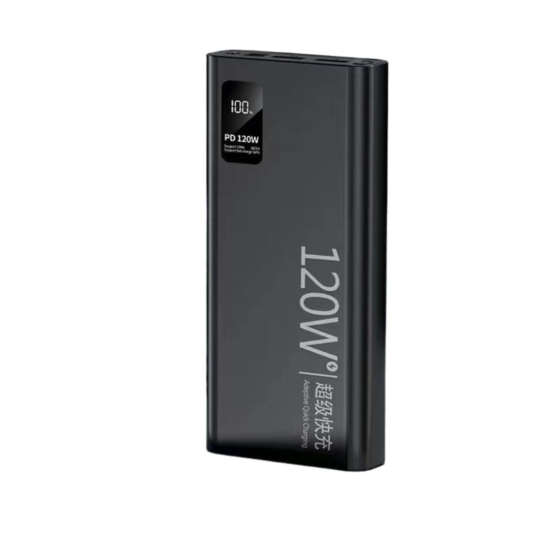 Повербанк 57000 мАг K8 Power Bank 120W з дисплеєм та USB-C швидка зарядка чорний