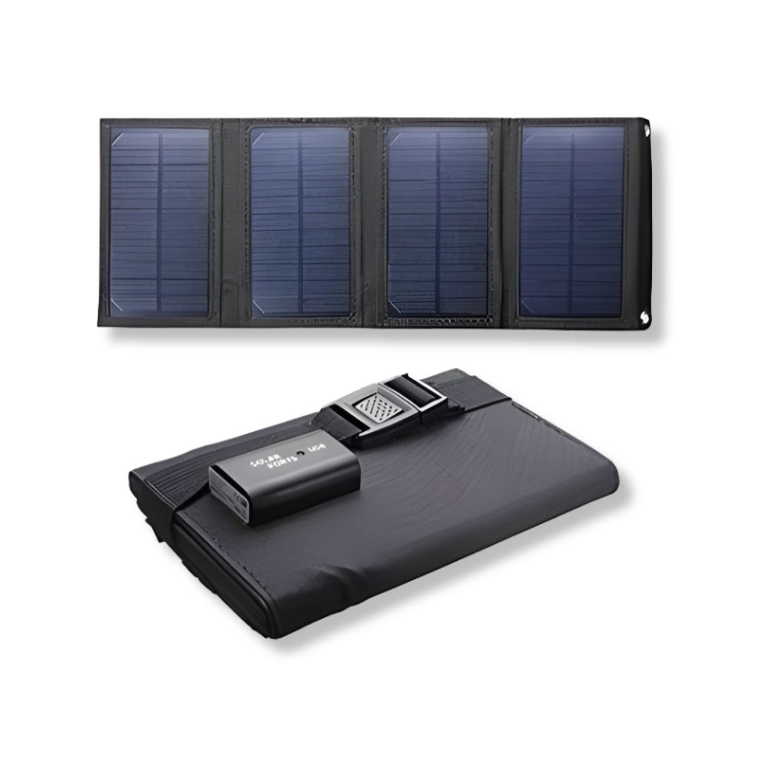 Сонячний зарядний пристрій 20W із швидкою зарядкою Q 3.0 USB 5V гнучка IP65 чорна, туризм, кемпінг