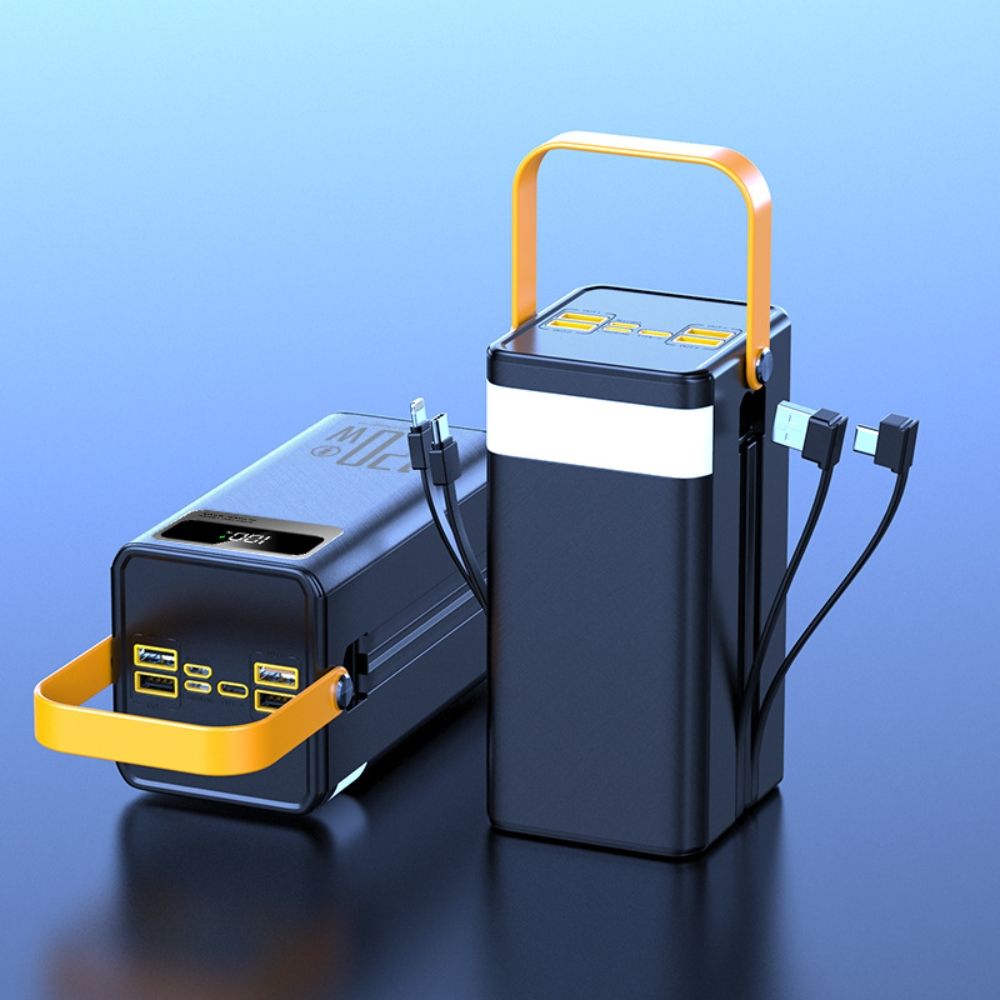 Повербанк DX-203 120w 50000 mAh, Li-Pol чорний зі швидкою зарядкою та ліхтарем