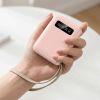 Портативний Power Bank 8000 мАг з вбудованим кабелем, рожевий