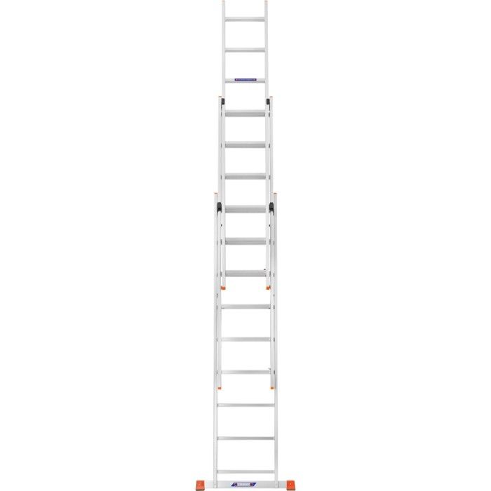 Лестница алюминиевая 3-х секционная BLUETOOLS (3х9 ступенек) (160-9006)