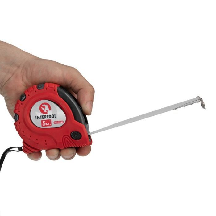 Рулетка з фіксатором 5м*25мм INTERTOOL "Супер Магніт"