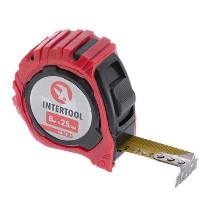 Рулетка з фіксатором 8м*25мм INTERTOOL "Магніт"