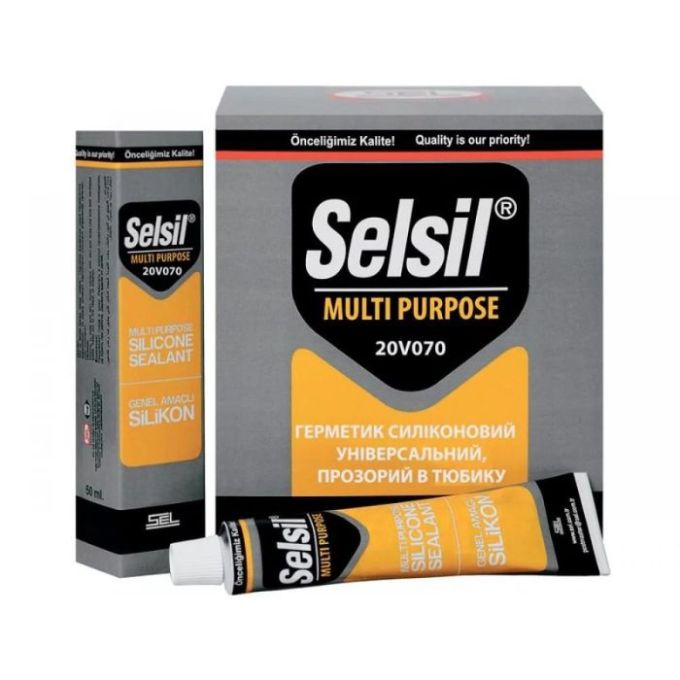Герметик силиконовый универсальный, прозрачный, SELSIL V=50 мл